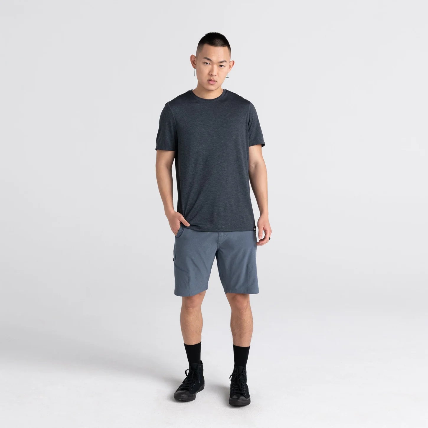 Saxx - All Day Aerator T-Shirt : Faded Black Heather