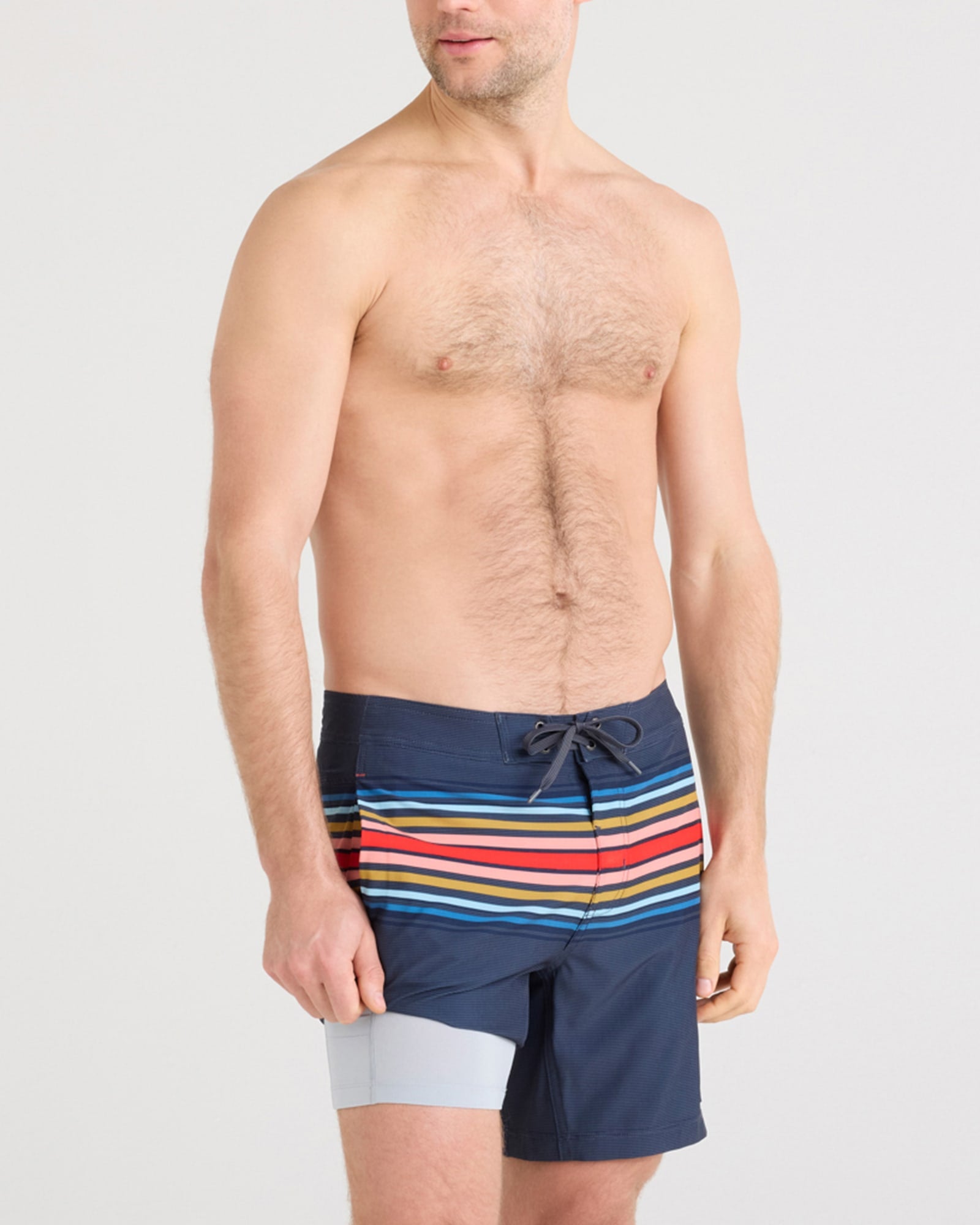 Maillot de bain Betawave 2N1 Boardie 7" RAYURE HORIZON-MARITIME