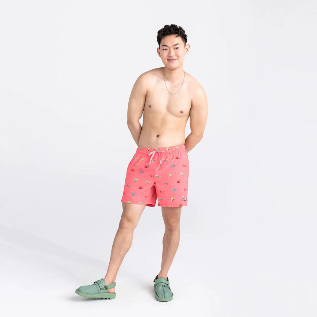Maillot de bain Saxx Oh Buoy 2in1 VOLLEY 5" BITE ME- GUMBALL