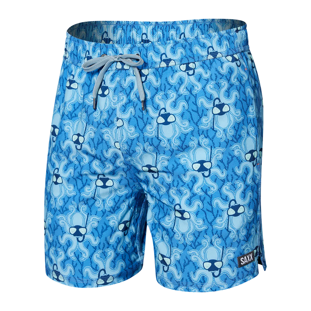 Saxx - Oh Buoy 2in1 Volley 5" Swimsuit : Krakken Toile- Blue