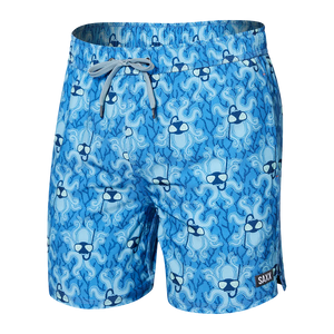 Saxx - Oh Buoy 2in1 Volley 5" Swimsuit : Krakken Toile- Blue