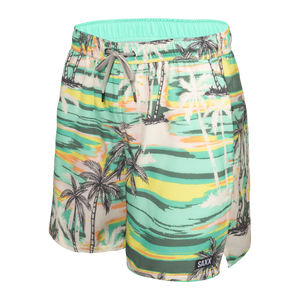 Saxx - Oh Buoy 2in1 Volley 5" Swimsuit : Green No Bad Days
