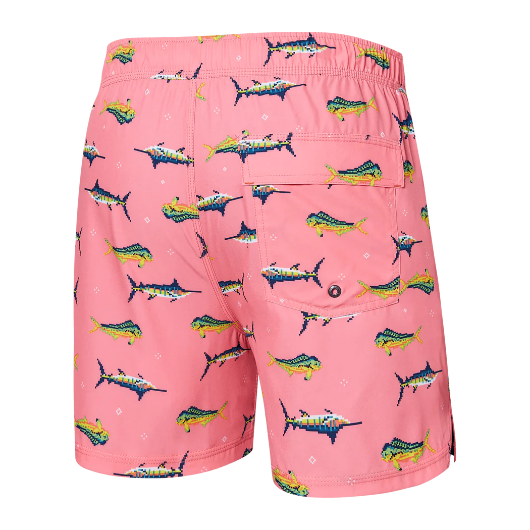Maillot de bain Saxx Oh Buoy 2in1 VOLLEY 5" TROPHY CATCH- FLAMINGO