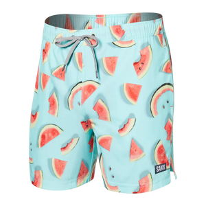 Saxx - Oh Buoy 2in1 Volley 5" Swimsuit : One Hit Wondermelon- Multi