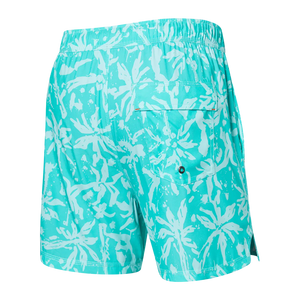 Maillot de bain Saxx Oh Buoy STRETCH VOLLEY 7" SPLASH PALMS- AQUA