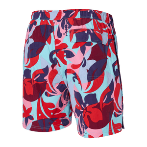 Maillot de bain Saxx GO COASTAL VOLLEY 2-EN-1 5'' TROPICAL LENS- RED MULTI