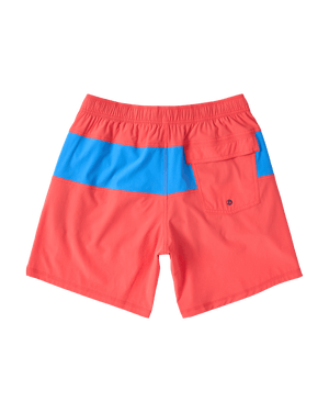 Maillot de bain Saxx Oh Buoy STRETCH VOLLEY 7"  ROUGE CORAIL/BLEU DE COURSE