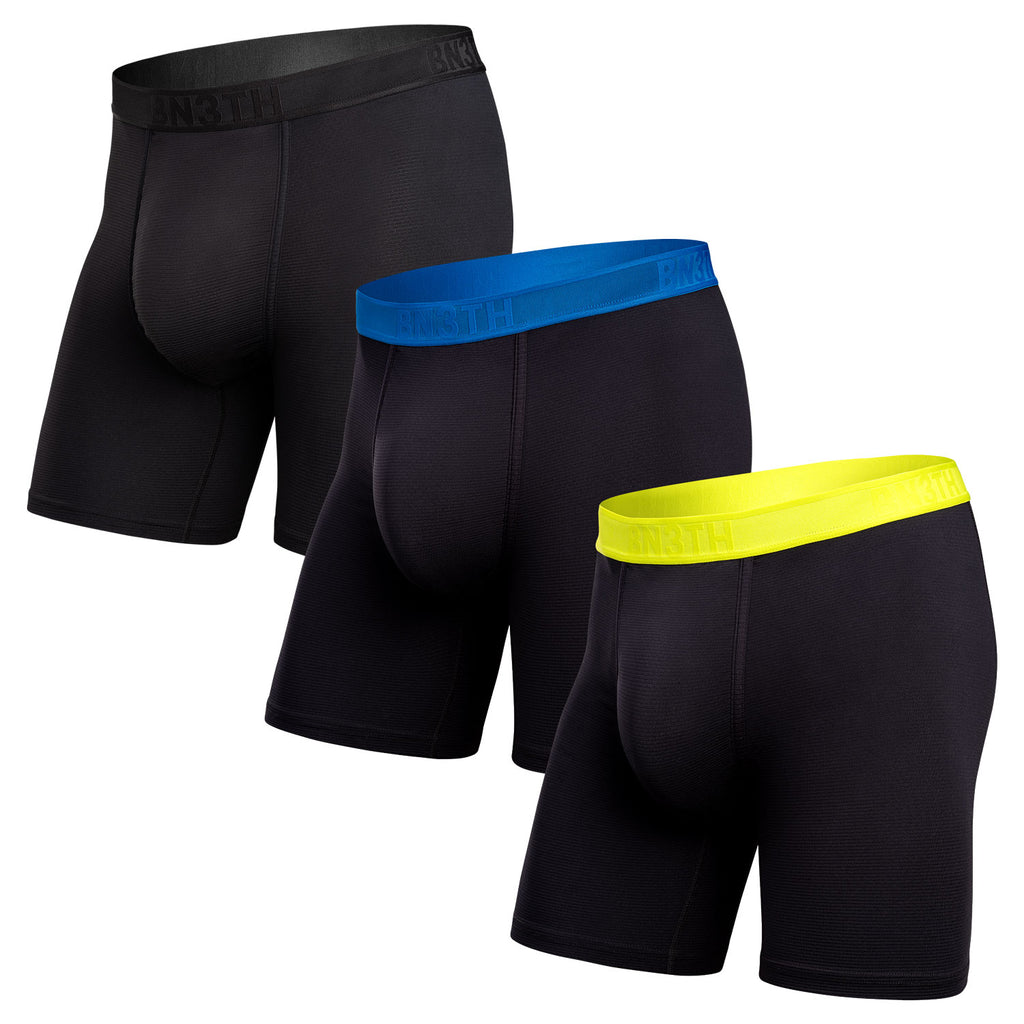 Pack de 3 Boxers PRO FLEX BLACK/SKYDIVER/ACID LIME | Bn3th – Mesbobettes