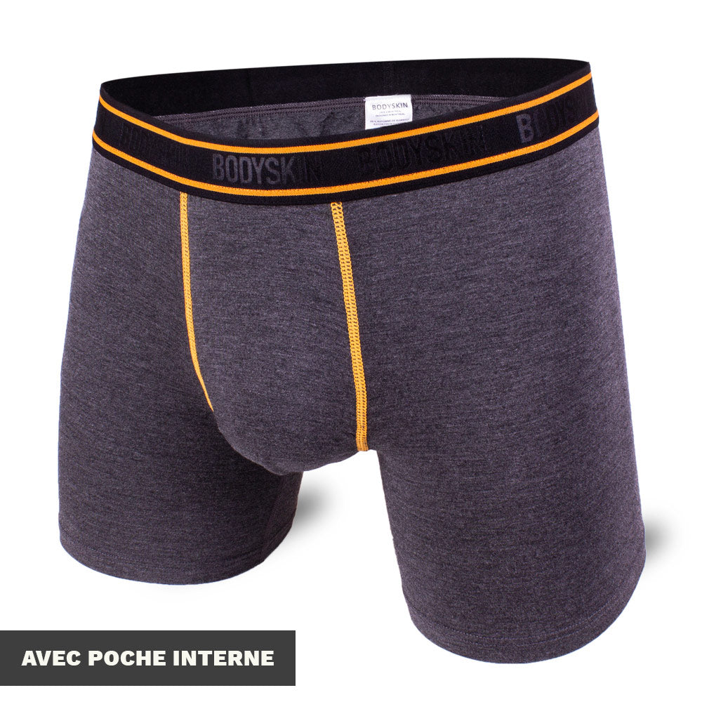 Boxer Bodyskin Superpocket Charcoal & orange