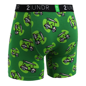 2Undr - Swing Shift Boxer Brief : Car Path Green