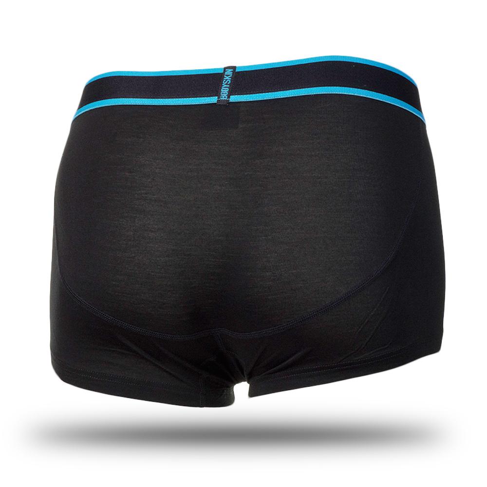 Boxer court Bodyskin Swag noir et turquoise