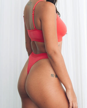 Bralette haute Toned Bamboo Underwear Cranberry