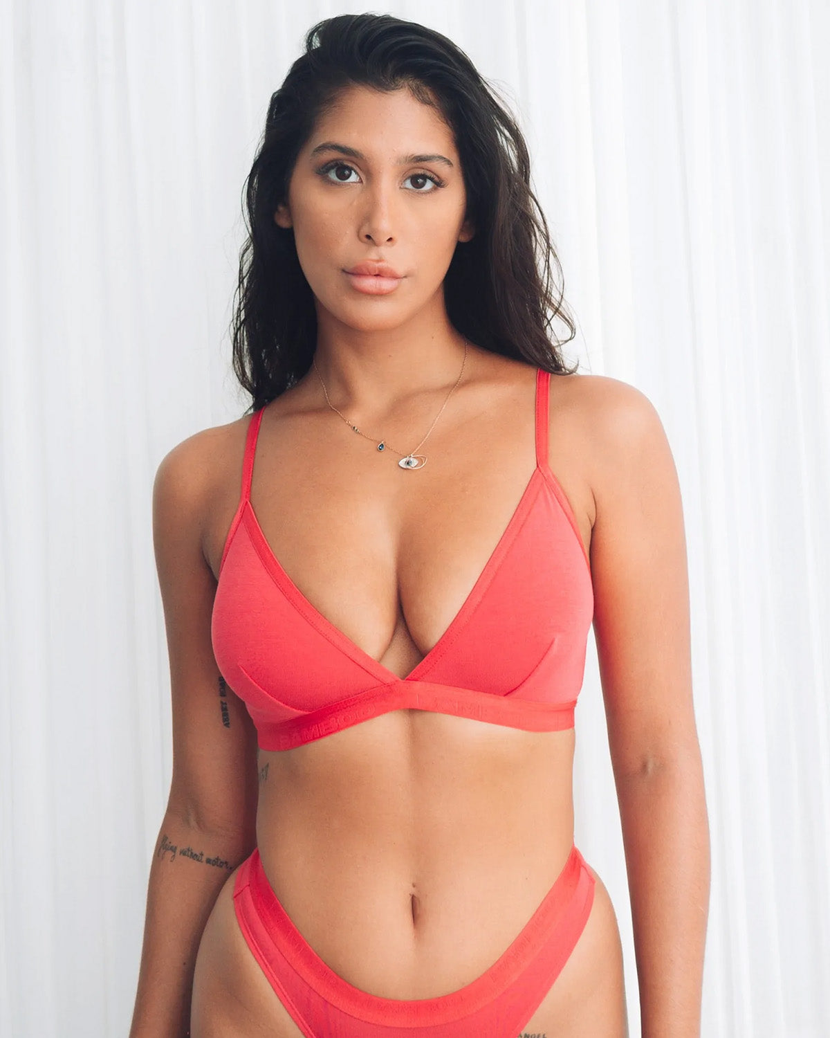 Toned Triangle Convertible Bralette Bamboo Underwear Cranberry
