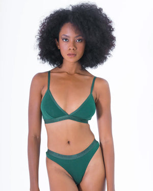 String Bamboo Underwear Toned Forest Green