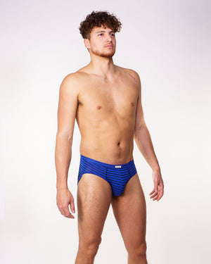 Slip Bodyskin bleu avec lignes