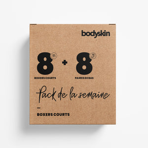 Bodyskin - Pack de la semaine: 8 boxers courts et 8 paires de bas