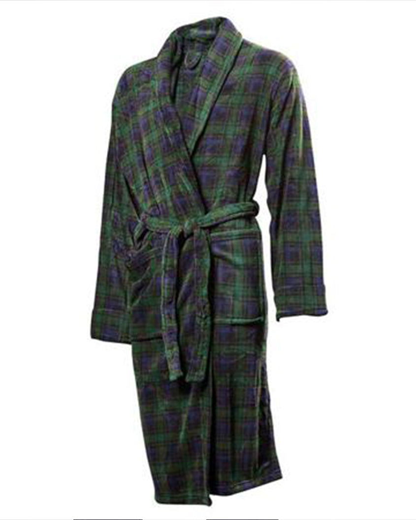 Robe de chambre Wanted à carreaux verte