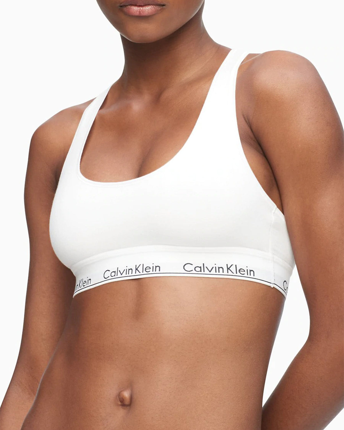 Calvin Klein Women's Modern Cotton Bralette, White, Large 