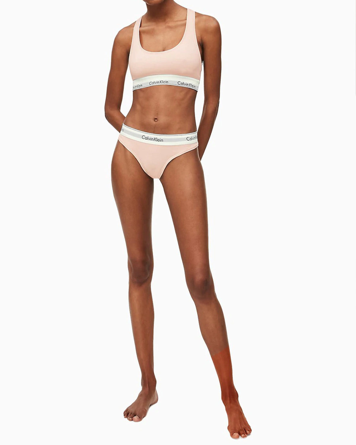 Calvin Klein Womens Modern Cotton Thong, Nymphs Thigh