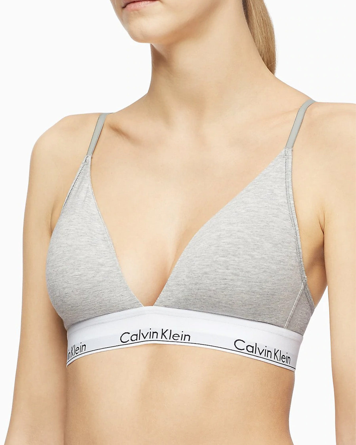 Modern Cotton Lightly Lined Triangle Bralette + Thong