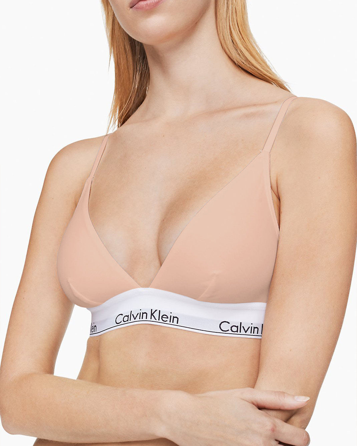 Calvin Klein Soft Cotton Triangle Bralette with X-Back Straps