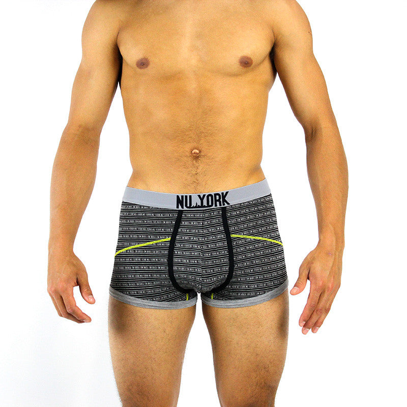 Boxer court Nu York noir avec motifs
