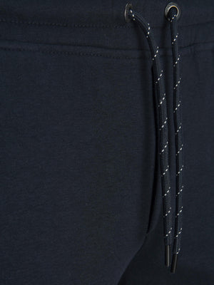 Jack &amp; Jones logo blocking navy hoodie shorts