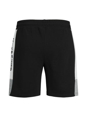 Short de coton ouaté Jack & Jones logo blocking noir