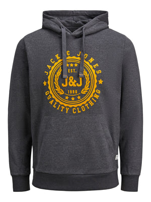 Chandail à capuchon Jack & Jones Flocker Dark Grey Melange
