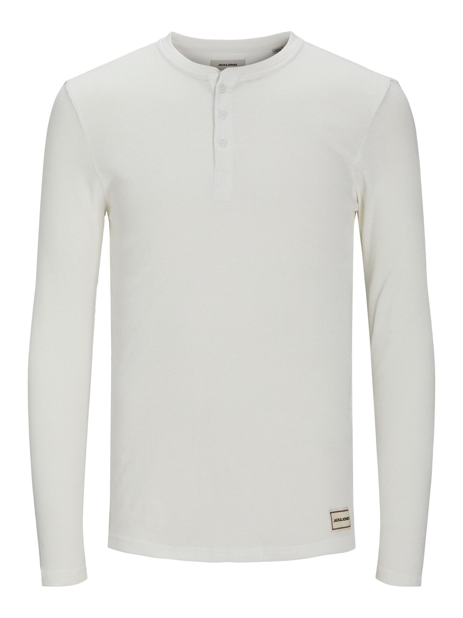 Chandail à manches longues Jack & Jones Henley Rib blanc