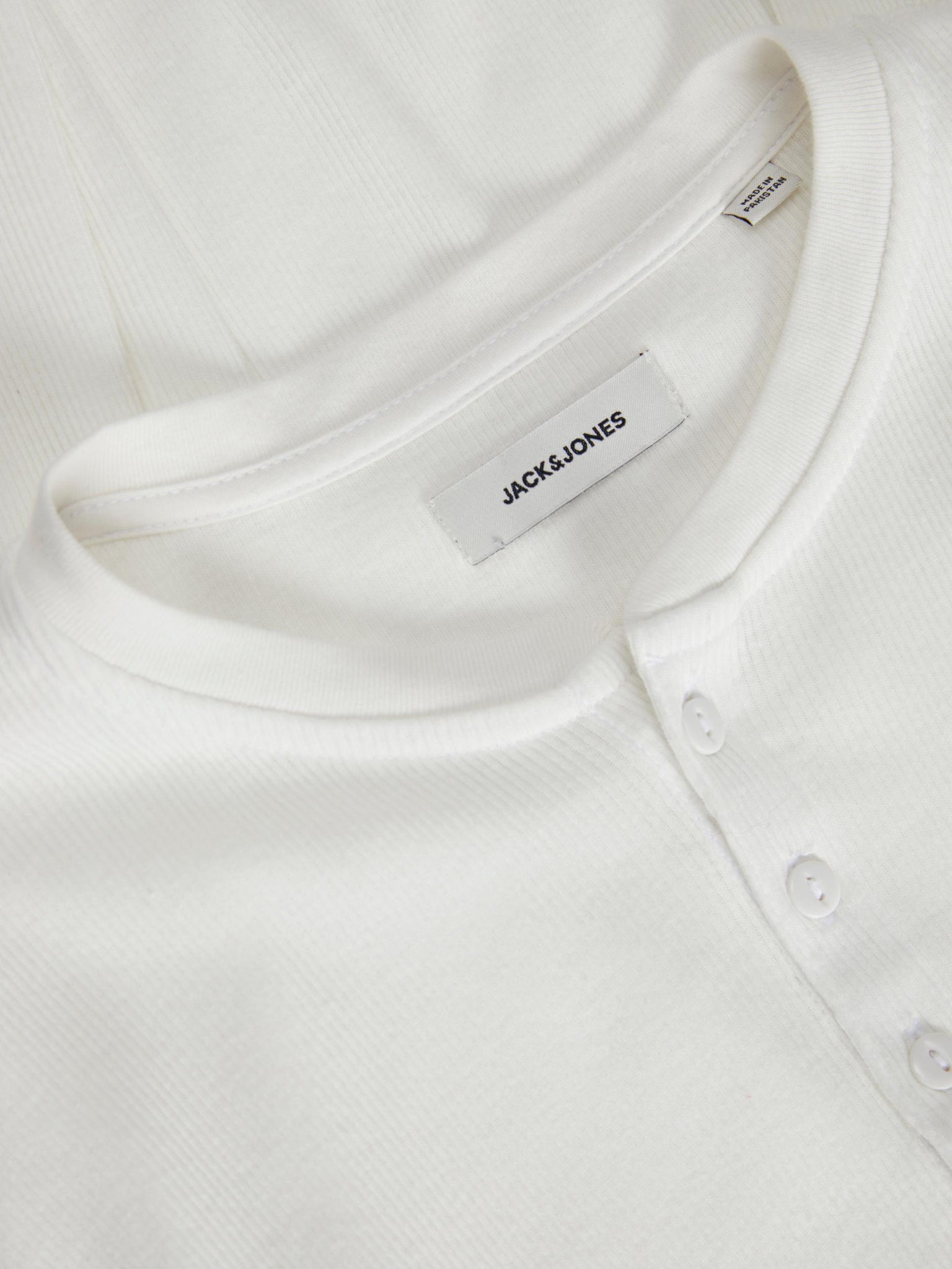 Chandail à manches longues Jack & Jones Henley Rib blanc