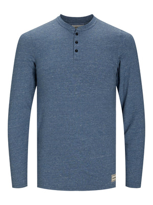 Chandail à manches longues Jack & Jones Henley Navy Blazer