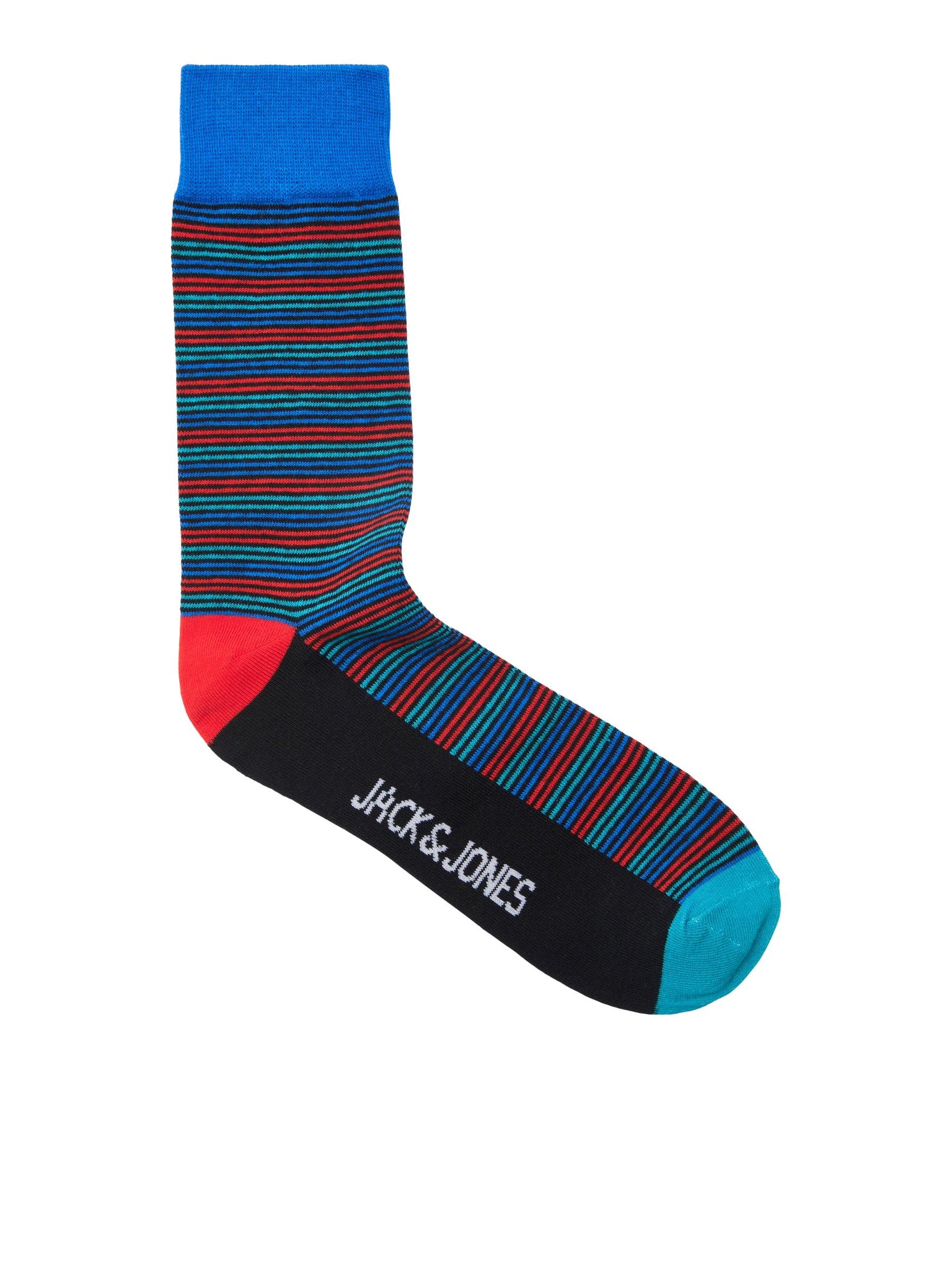 Pair of Jack &amp; Jones Colorful Stripe Electric Blue socks