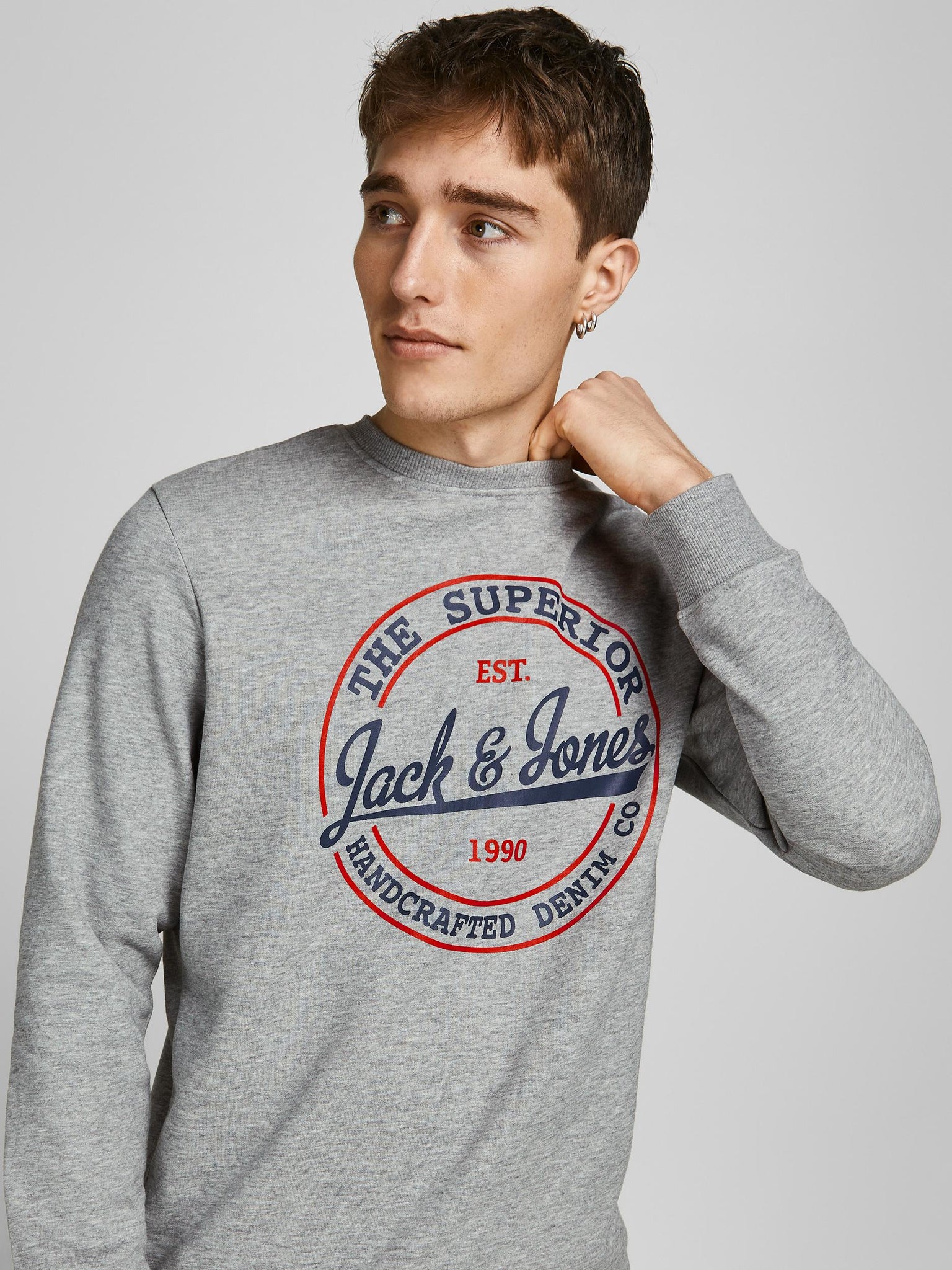 Jack &amp; Jones Brat light gray melange hoodie