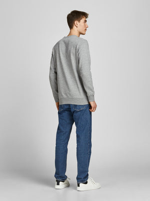 Chandail coton ouaté Jack & Jones Brat light grey melange
