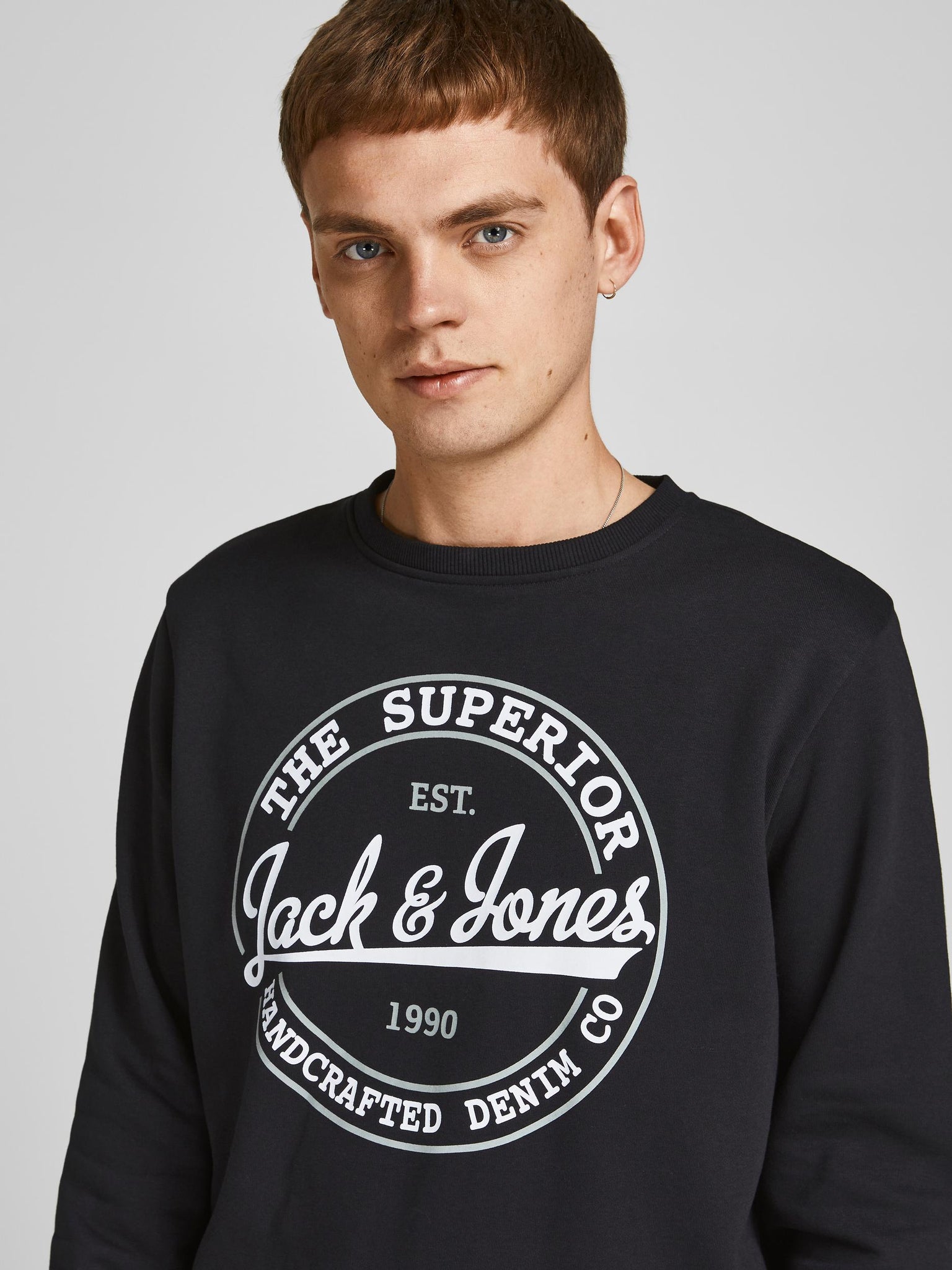 Chandail coton ouaté Jack & Jones Brat noir