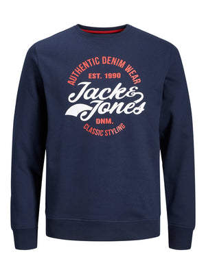 Chandail coton ouaté Jack & Jones Brat navy blazer