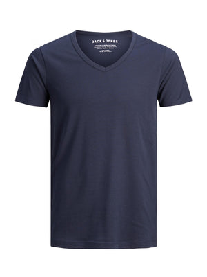 Jack & Jones t-shirt bleu col en V