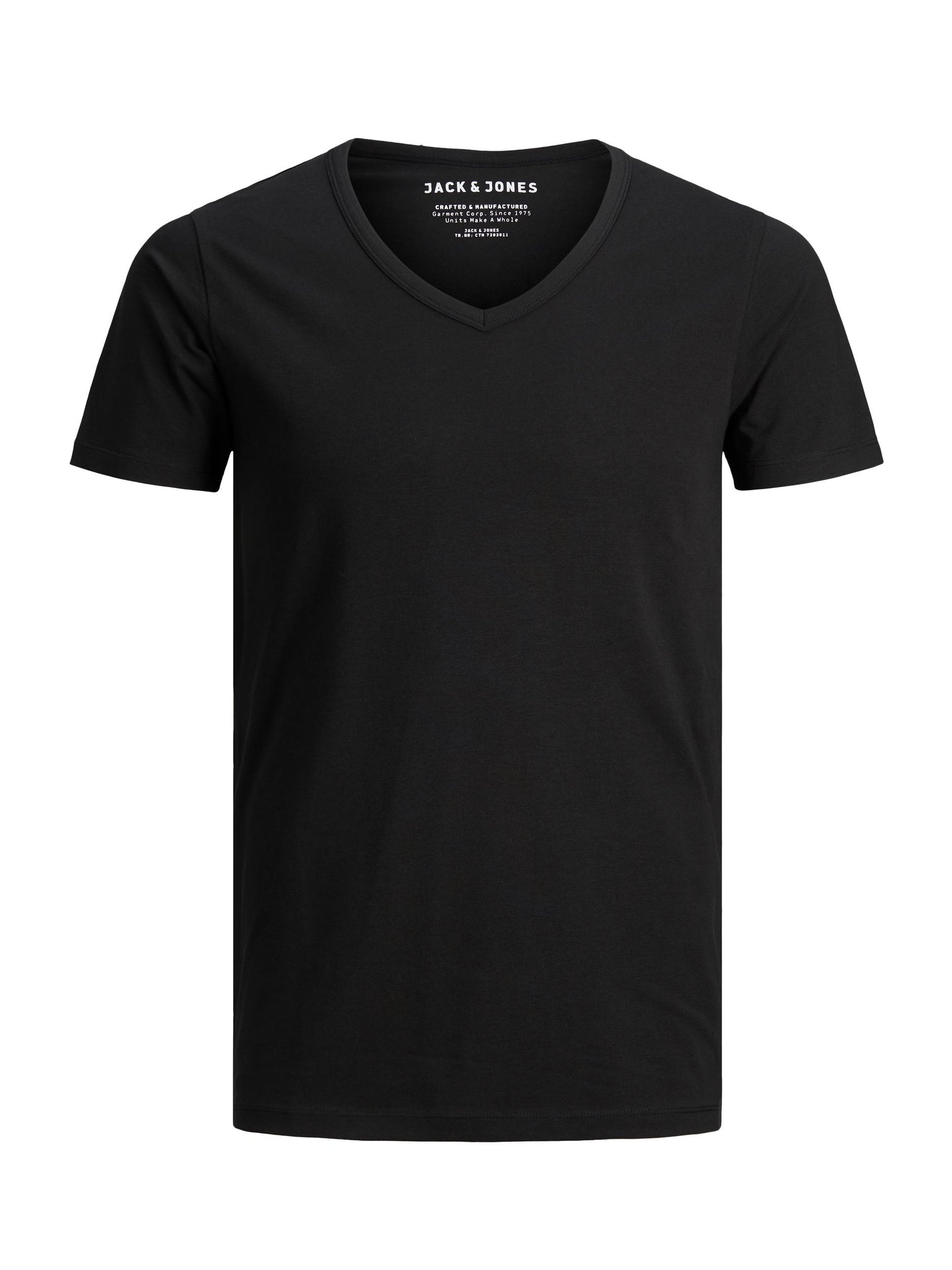 Jack & Jones t-shirt col en V noir en coton