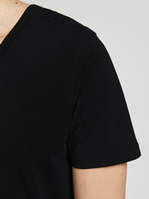 Jack & Jones - Cotton V-neck T-shirt : Black