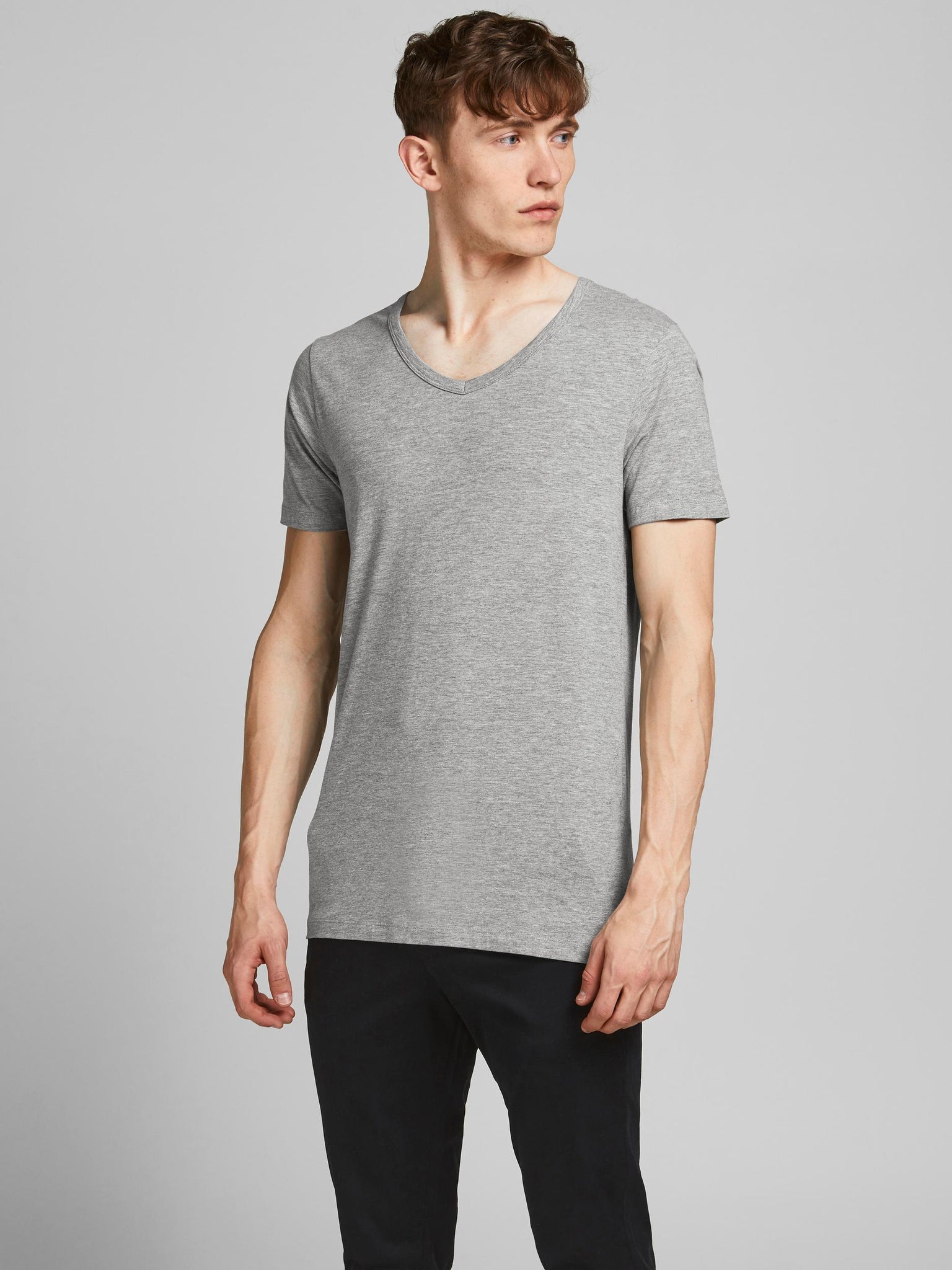 Jack &amp; Jones Basic V-Neck NOOS T-shirt Gray