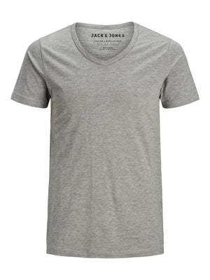 T-shirt Jack & Jones Basic V-Neck NOOS Gris