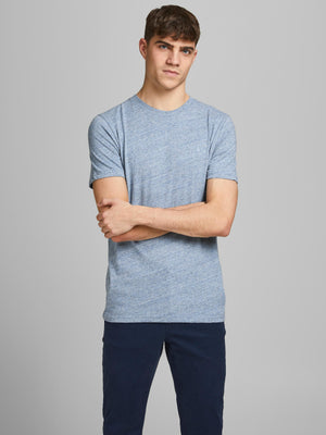 T-shirt Jack & Jones faded denim col rond