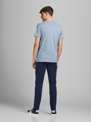 T-shirt Jack & Jones faded denim col rond