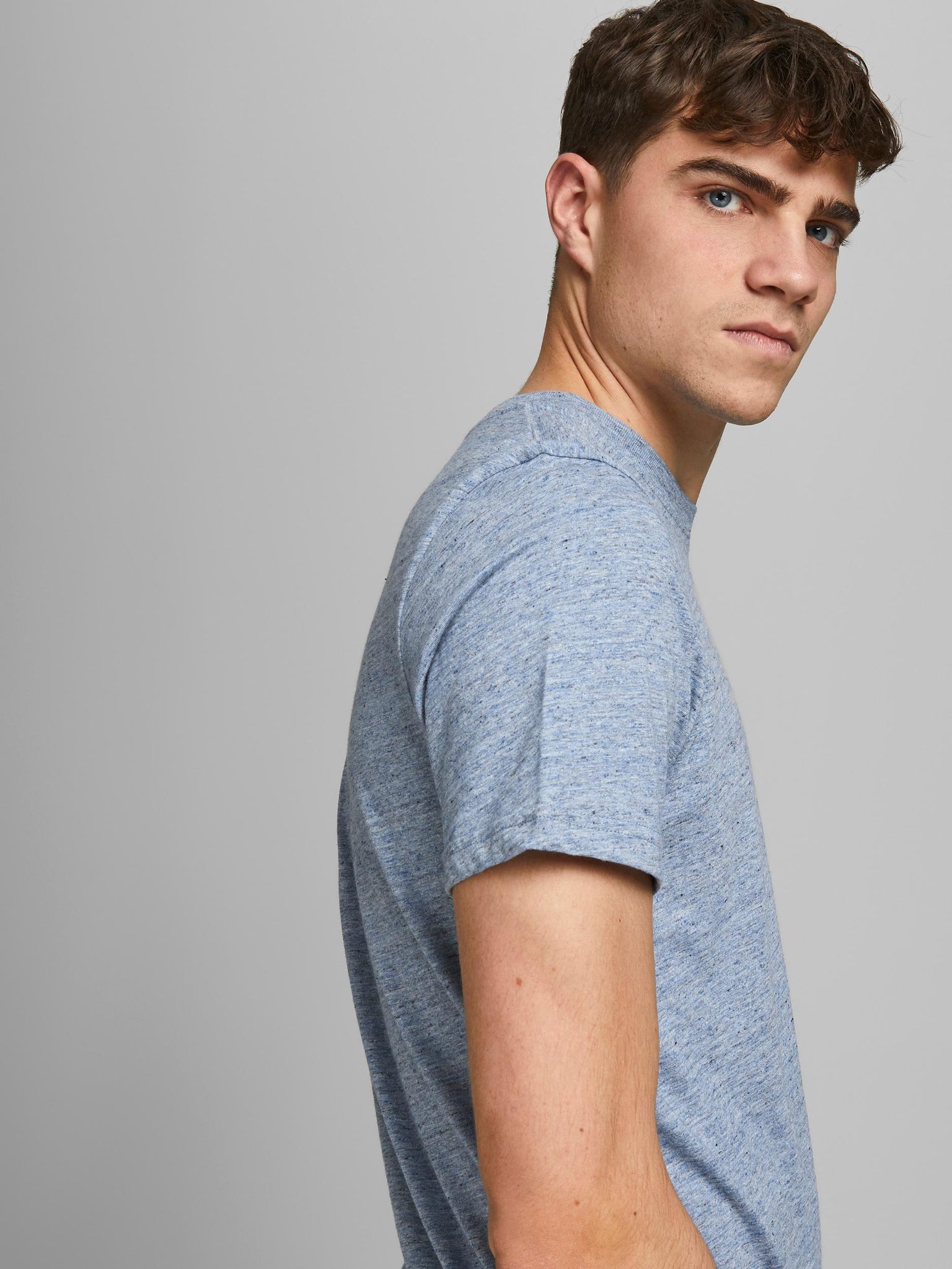 T-shirt Jack & Jones faded denim col rond