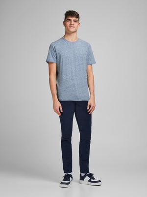 T-shirt Jack & Jones faded denim col rond