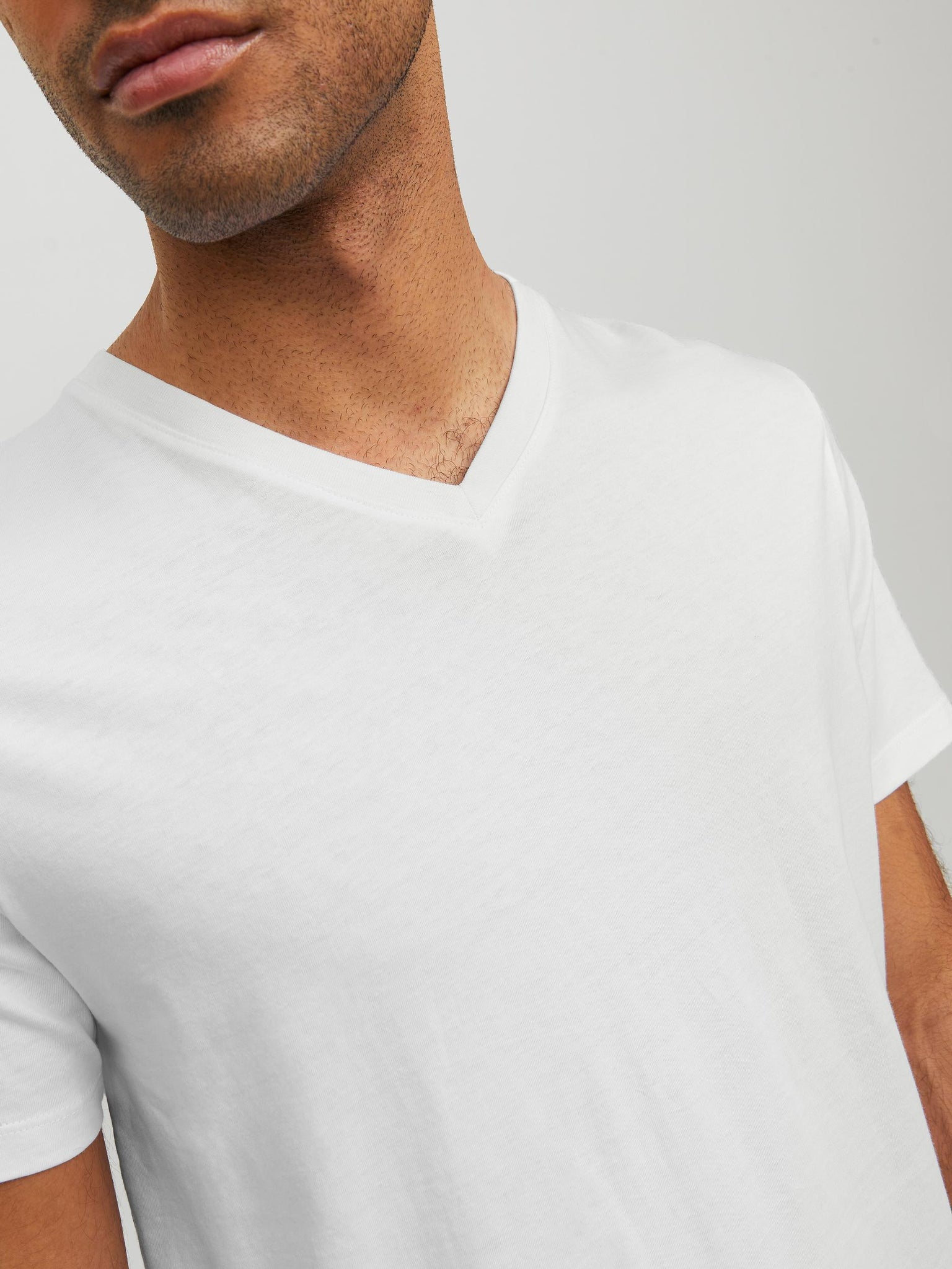 T-shirt Jack & Jones Organic Basic V-neck Blanc