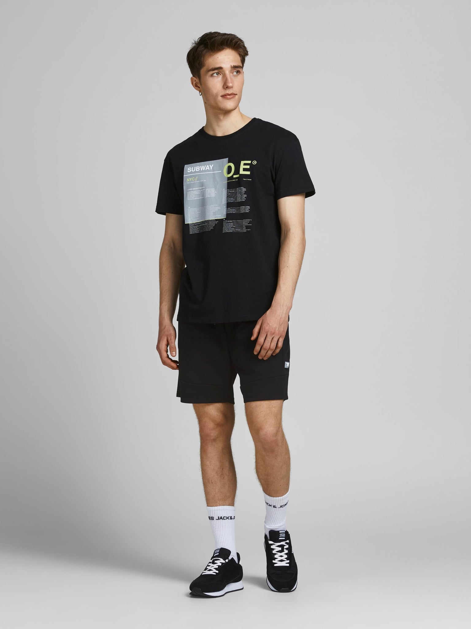 Short de coton ouaté Jack & Jones Stair noir