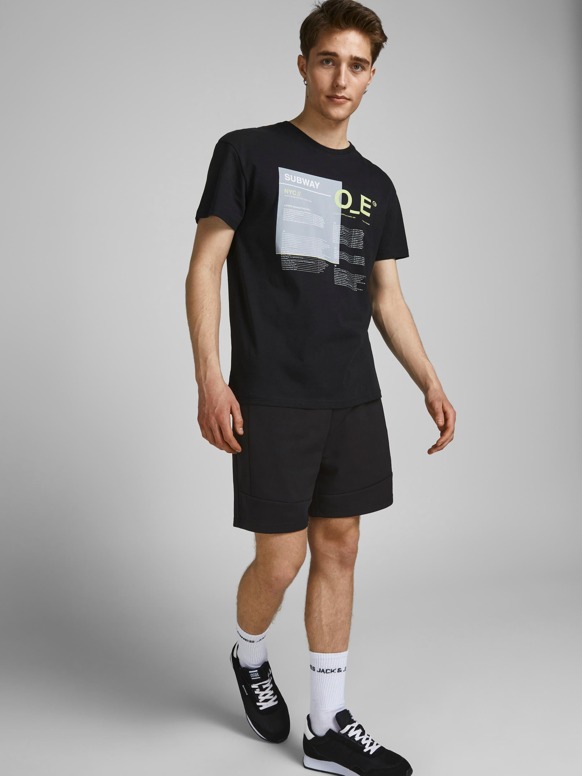 Black Stair Sweatshirt Shorts Jack Jones Mesbobettes