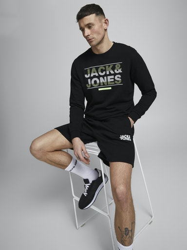 Short de coton ouaté Jack & Jones Newsoft noir